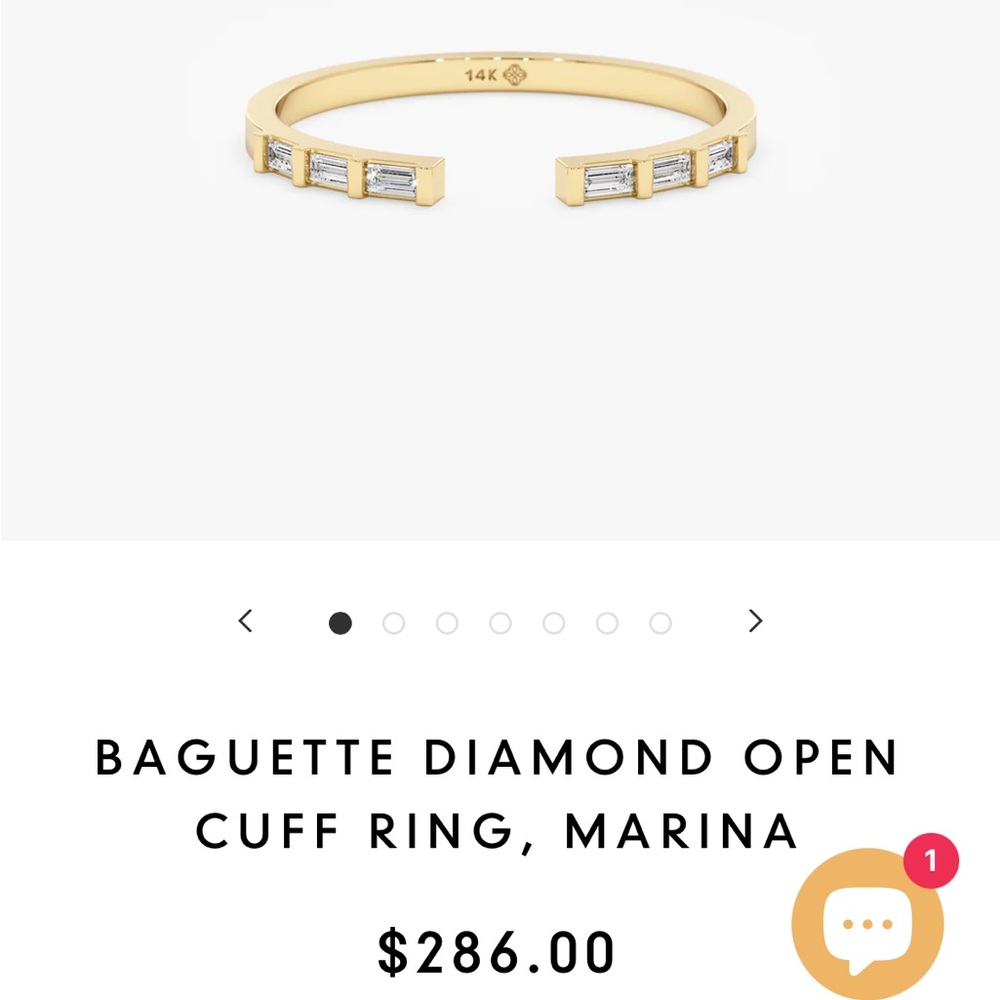 Sarah Elise Marina Diamond Cuff Ring